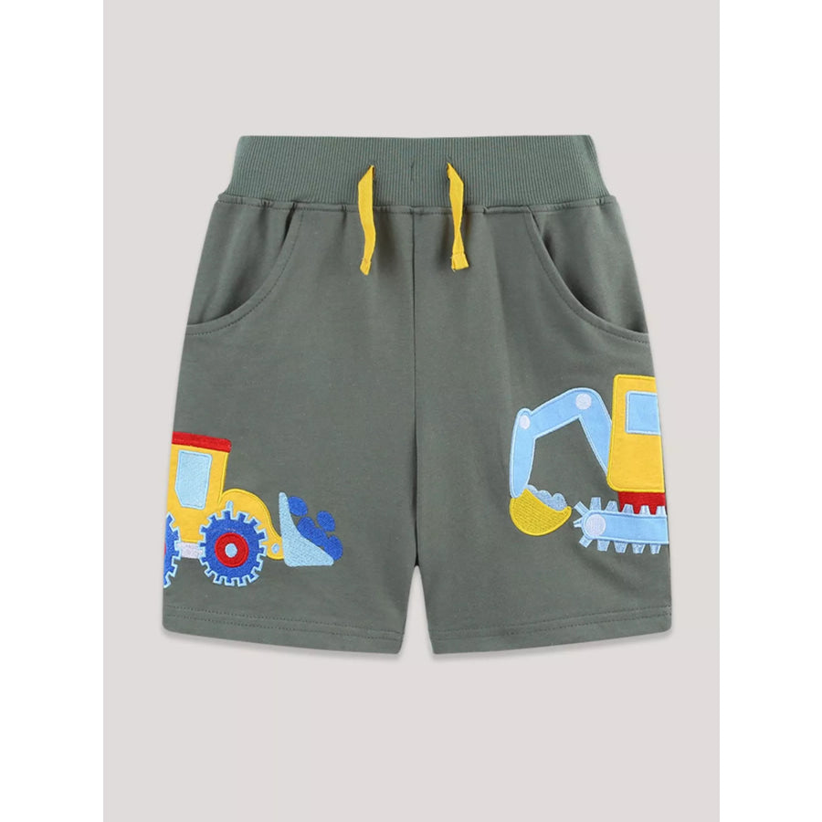 Children’s Vehicle Embroidered Shorts Apparel and Accessories