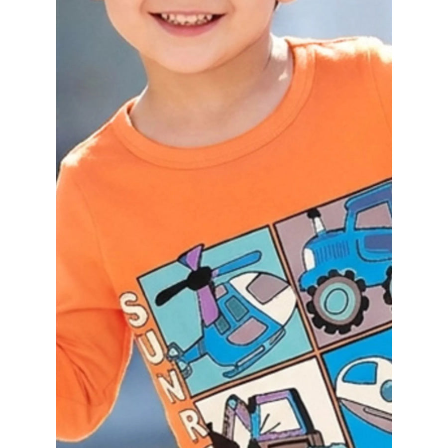 Children’s Vehicle Graphic Long-Sleeve T-Shirt Apparel and Accessories