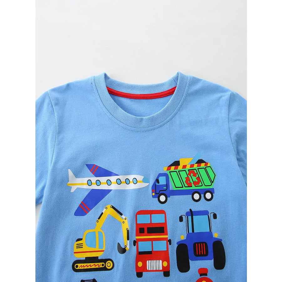 Children’s Vehicle Graphic Short Sleeve T-Shirt Apparel and Accessories