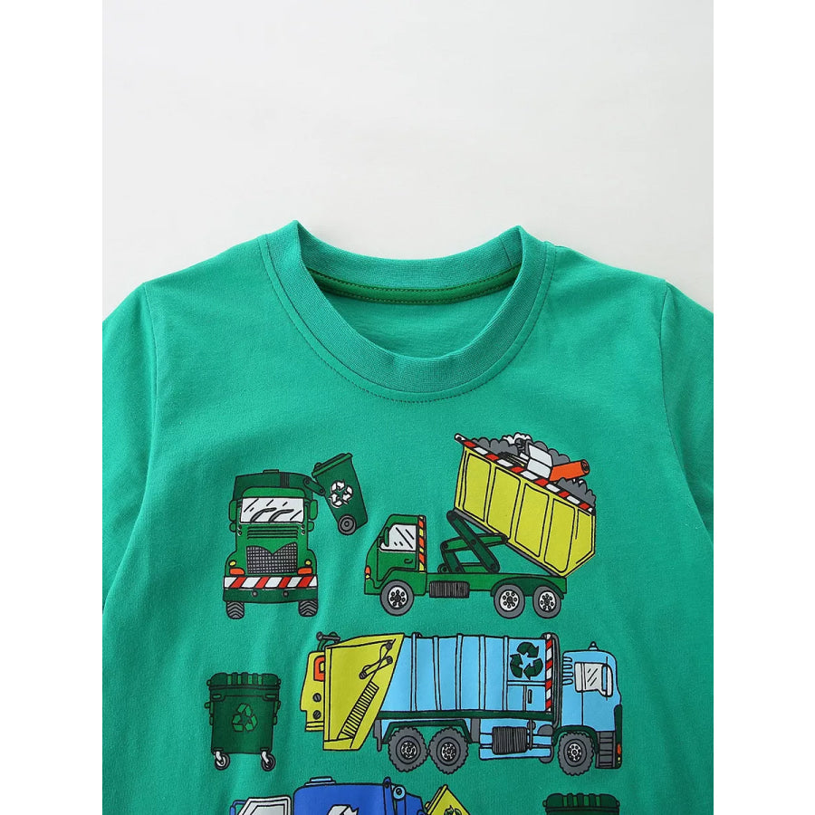 Children’s Vehicle Graphic Short Sleeve T-Shirt Apparel and Accessories