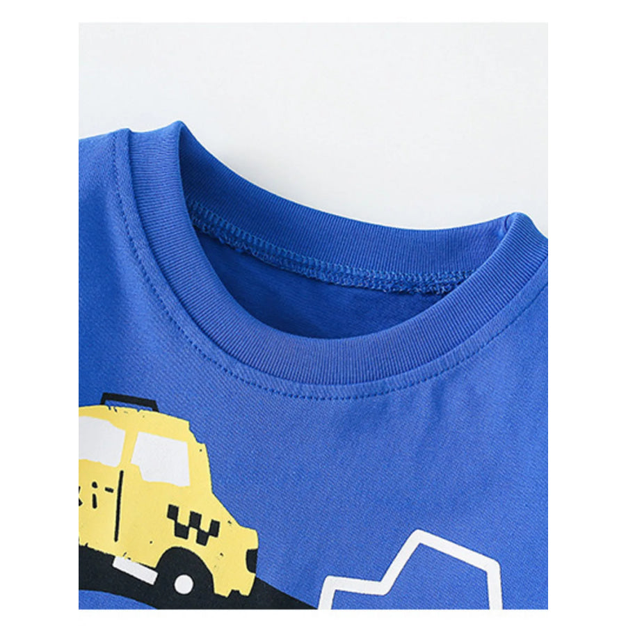 Children’s Vehicle Print Crew Neck Short Sleeve T-Shirt Apparel and Accessories
