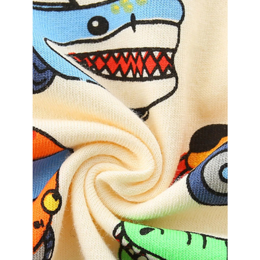 Children’s Vehicle Print Crew Neck Short Sleeve T-Shirt Apparel and Accessories