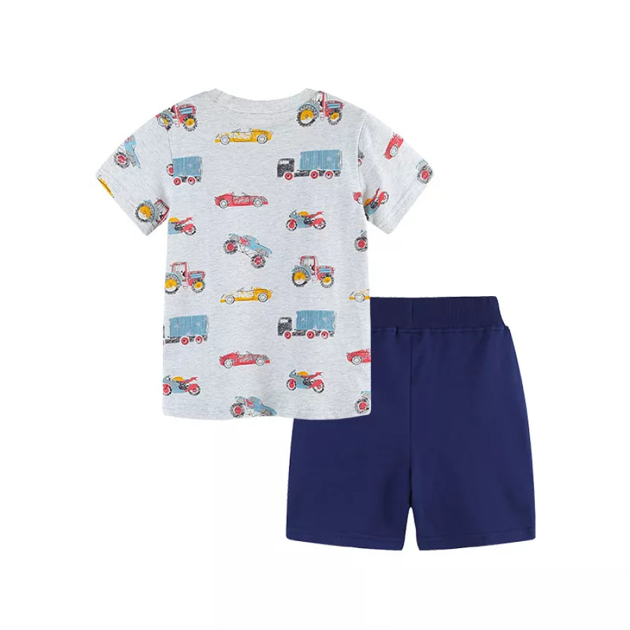 Children’s Vehicle Print T-Shirt and Shorts Set Apparel and Accessories