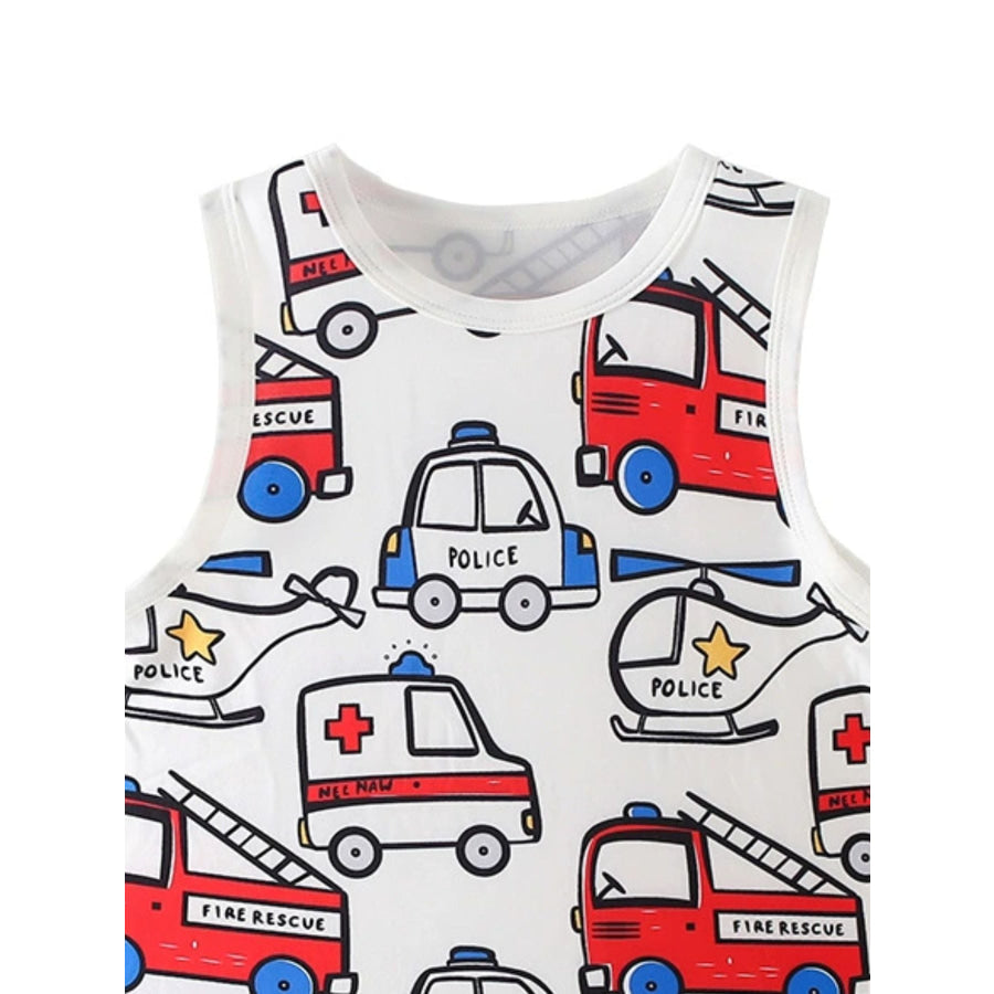 Children’s Vehicle Print Tank Apparel and Accessories