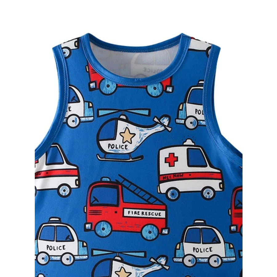 Children’s Vehicle Print Tank Apparel and Accessories