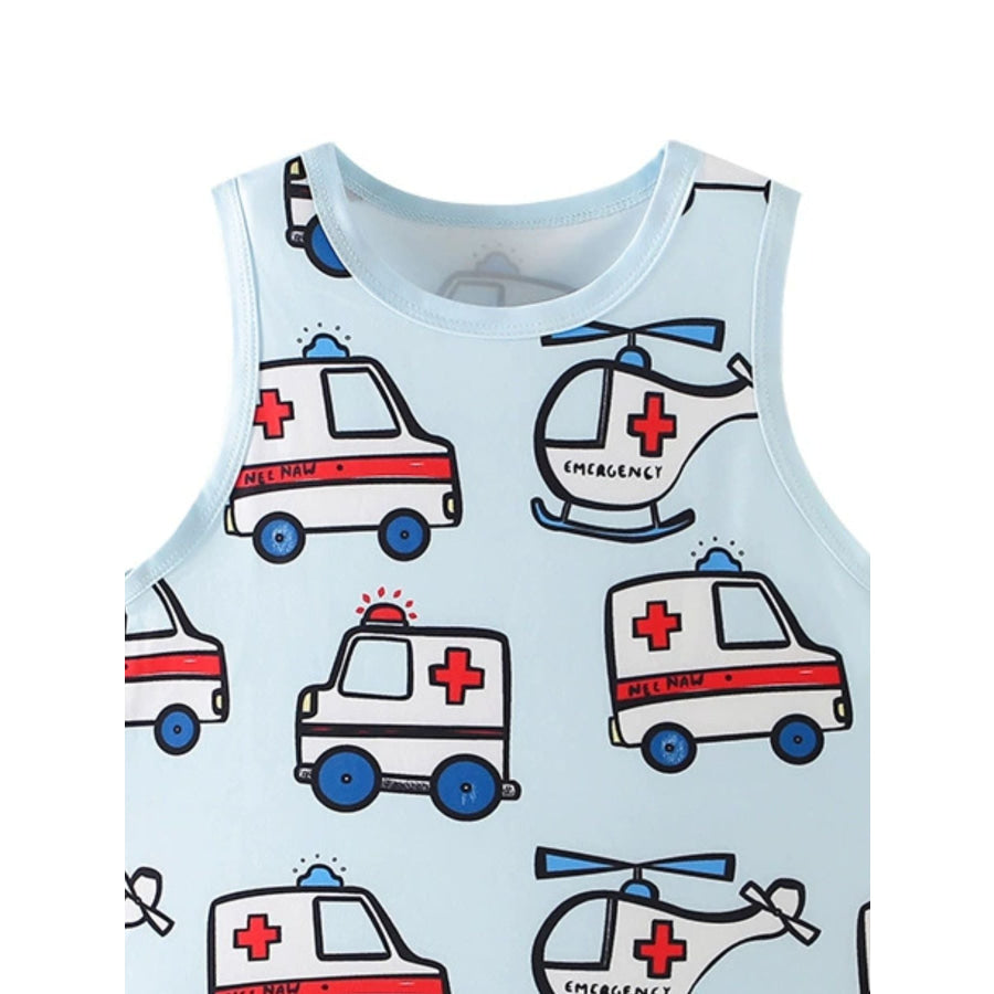 Children’s Vehicle Print Tank Apparel and Accessories