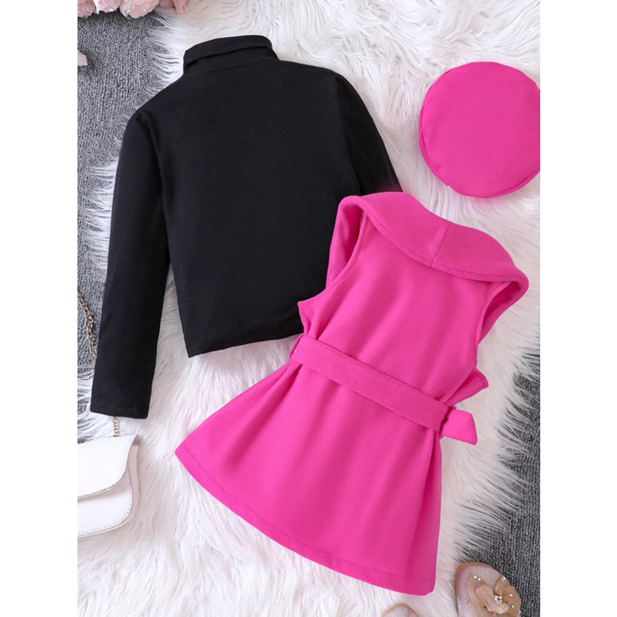 Children’s Vest & Top & Beret 3-Piece Set Apparel and Accessories