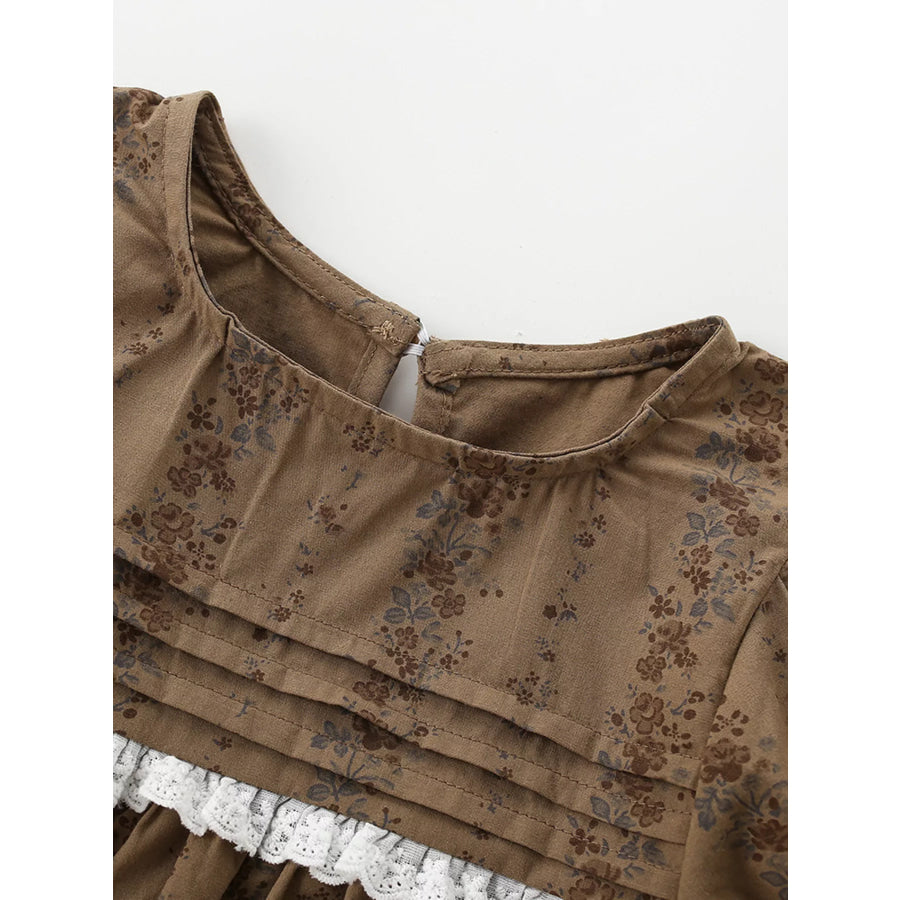 Children’s Vintage Floral Puff Sleeve Dress Apparel and Accessories