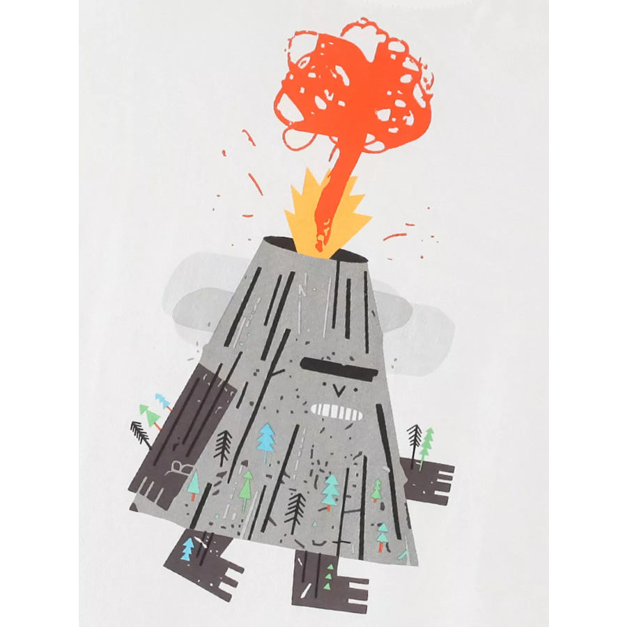 Children’s Volcano Round Neck Short Sleeve T-Shirt Apparel and Accessories