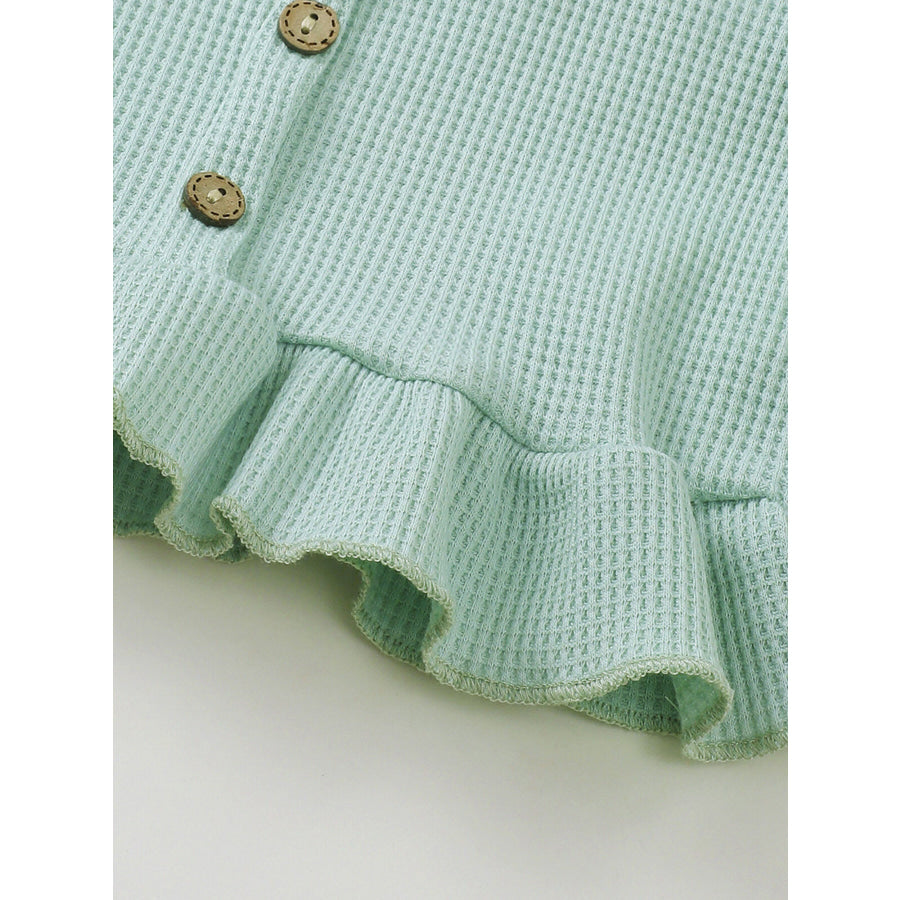 Children’s Waffle Knit Tank Top and Bow Shorts Set Apparel and Accessories