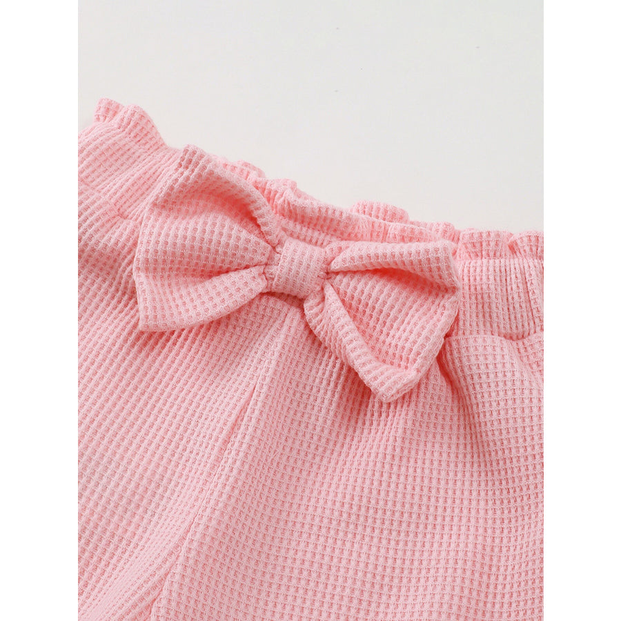 Children’s Waffle Knit Tank Top and Bow Shorts Set Apparel and Accessories