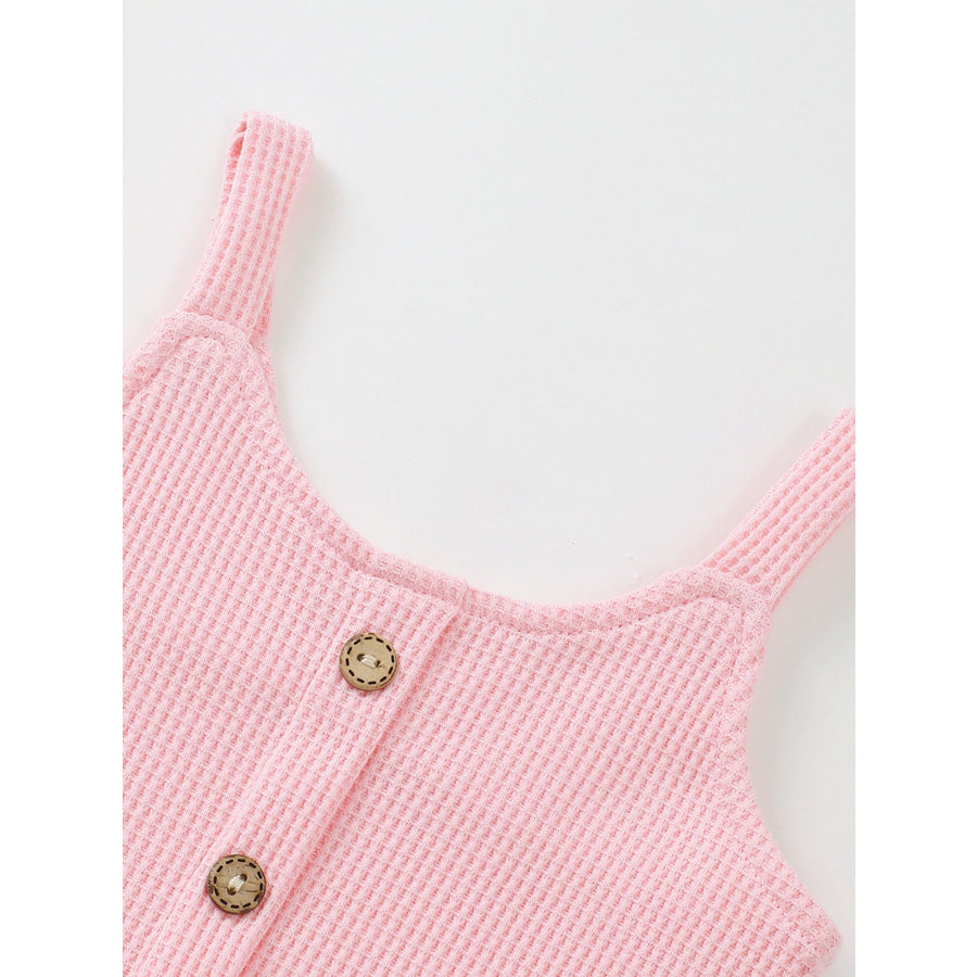 Children’s Waffle Knit Tank Top and Bow Shorts Set Apparel and Accessories