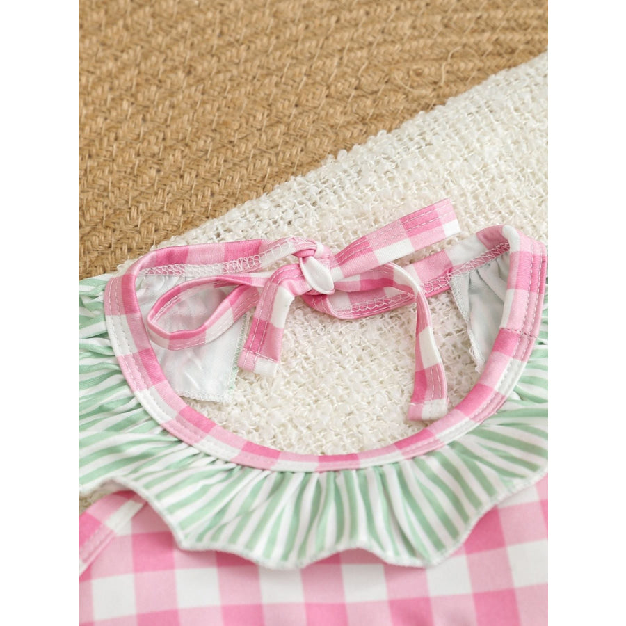 Children’s Watermelon Gingham Ruffle One-Piece Apparel and Accessories