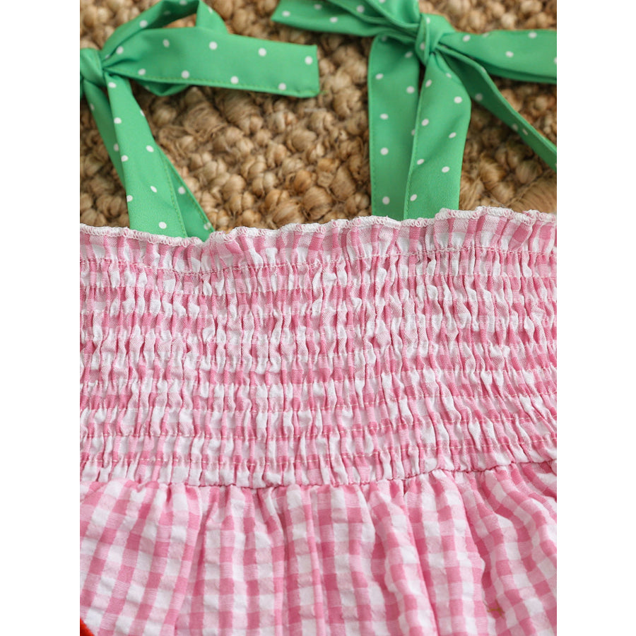 Children’s Watermelon Gingham Smocked Dress Apparel and Accessories