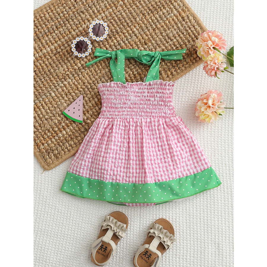 Children’s Watermelon Gingham Smocked Dress Apparel and Accessories