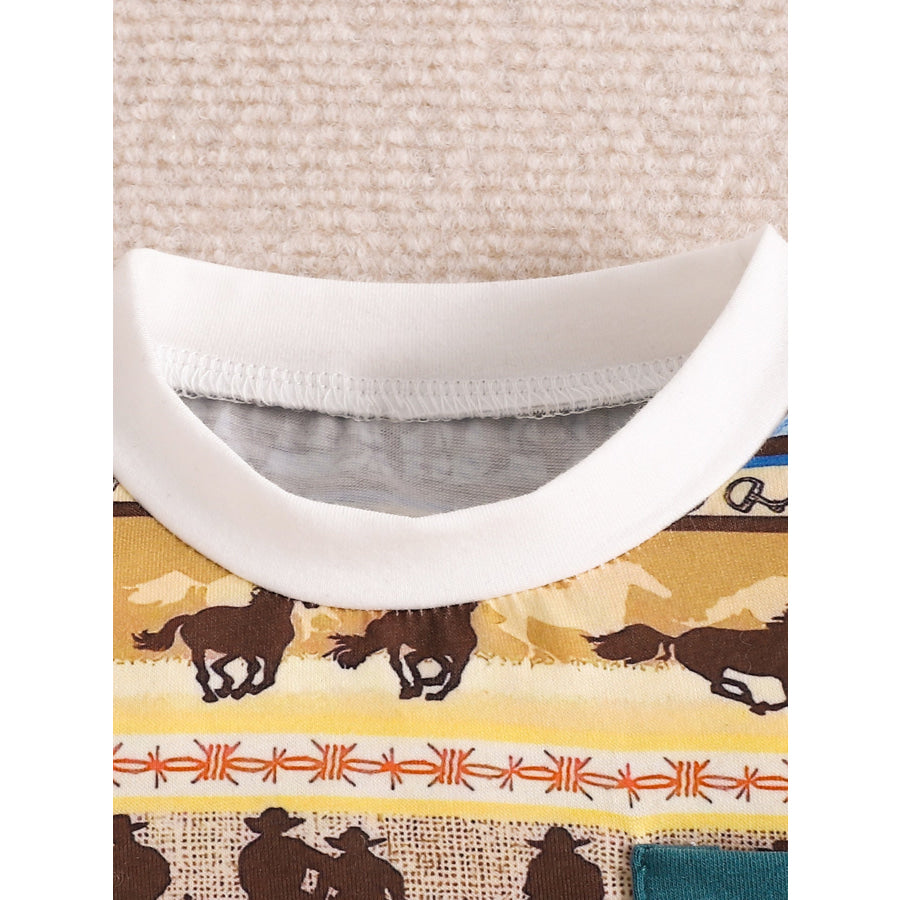 Children’s Western Style Tee & Shorts Set Apparel and Accessories