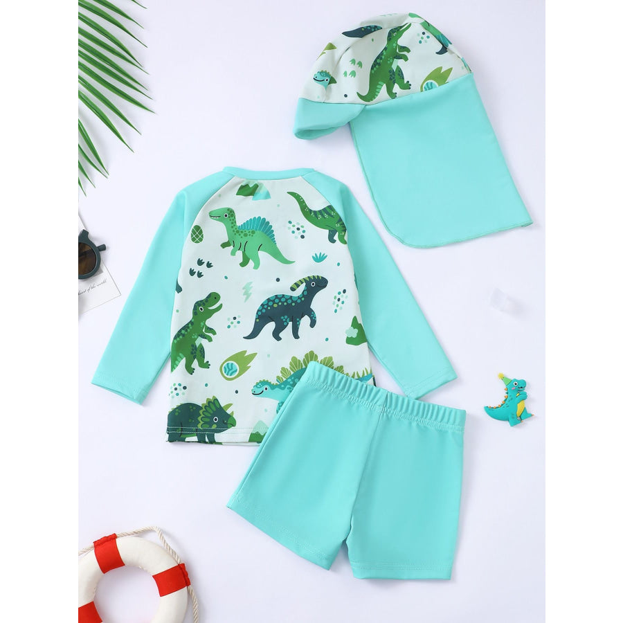 Children’s Whale Print Long Sleeve Swimwear Set Apparel and Accessories