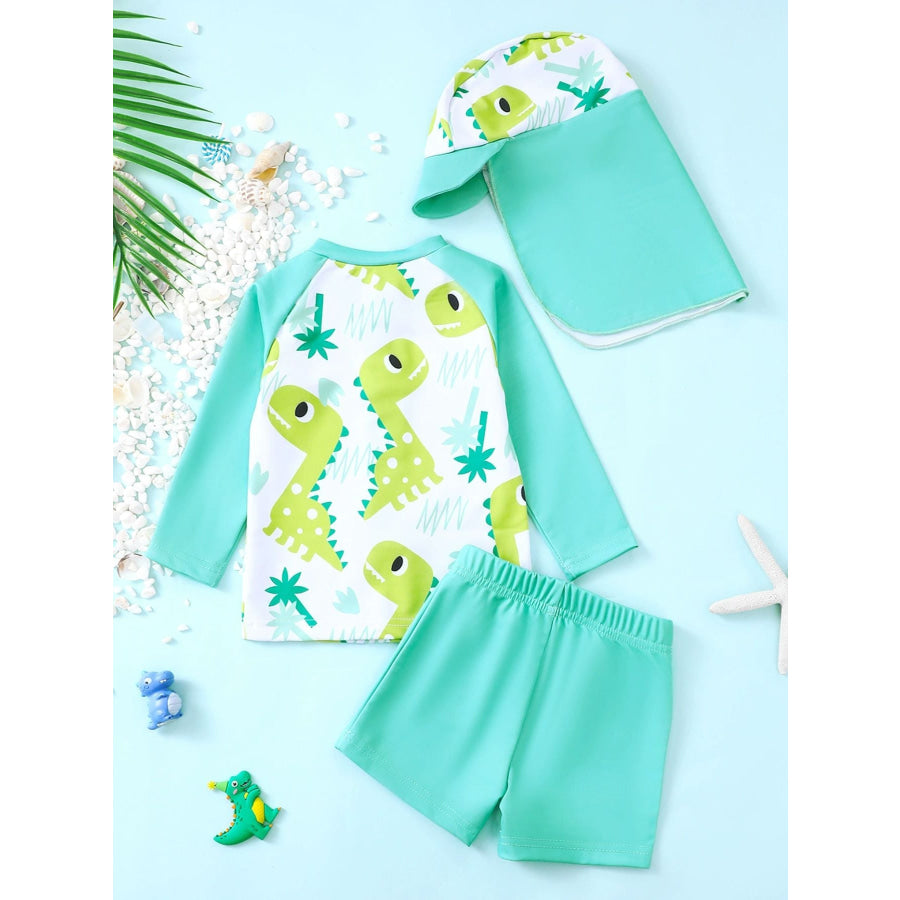 Children’s Whale Print Long Sleeve Swimwear Set Apparel and Accessories