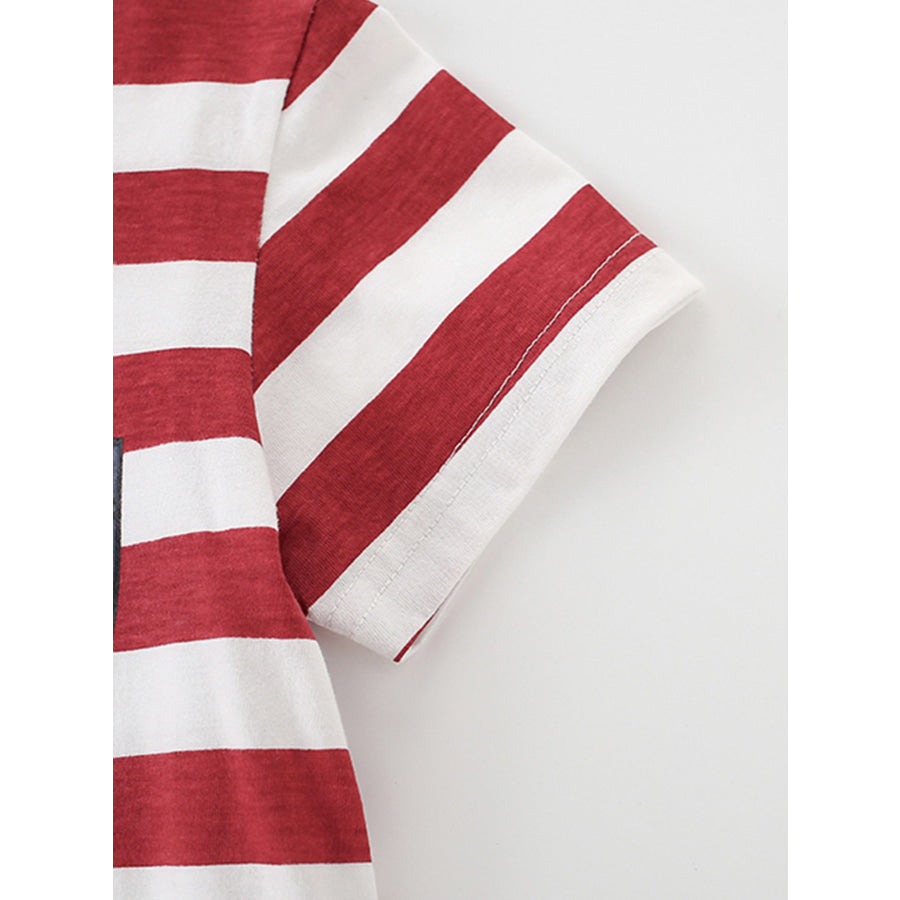 Children’s Whale Print Striped Crew Neck T-Shirt Apparel and Accessories