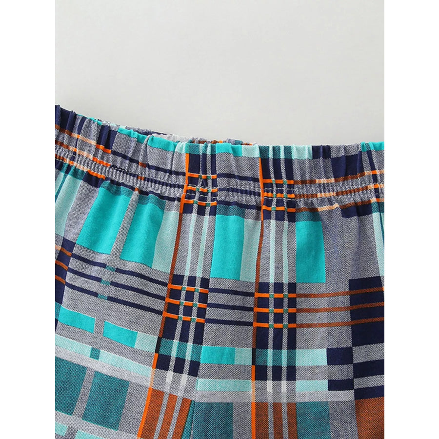 Children’s Whale Print Tee and Plaid Shorts Set Apparel and Accessories