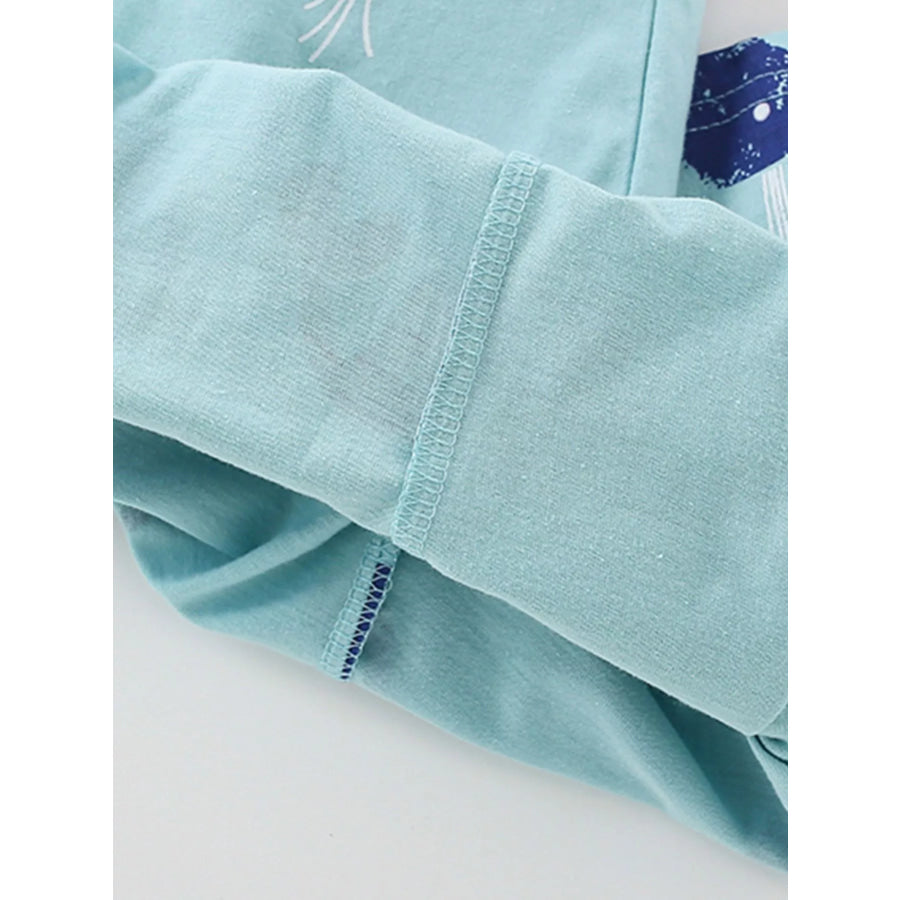 Children’s Whale Round Neck Tee and Shorts Set Apparel and Accessories
