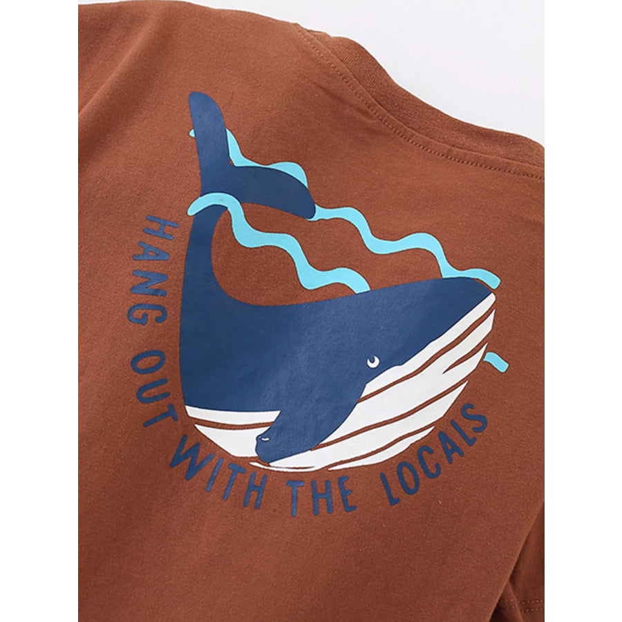 Children’s Whale Round Neck Top and Shorts Set Apparel and Accessories