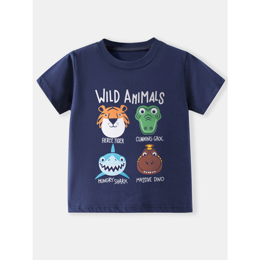 Children’s Wild Animals Graphic Crew Neck T-Shirt Apparel and Accessories