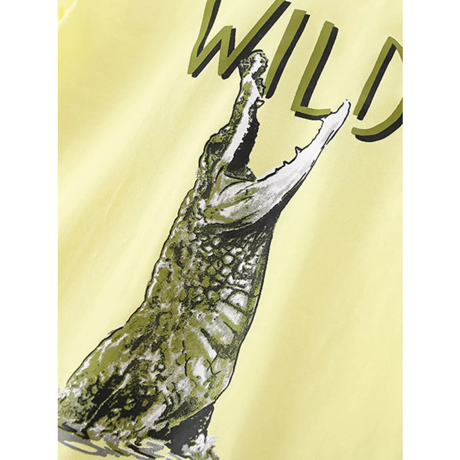 Children’s Wild Crocodile Graphic Short Sleeve T-Shirt Apparel and Accessories