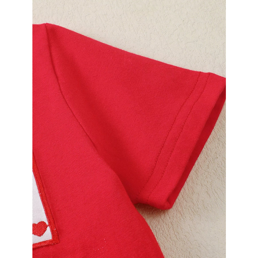 Children’s XOXO Heart Print T-shirt & Gingham Shorts Set Apparel and Accessories