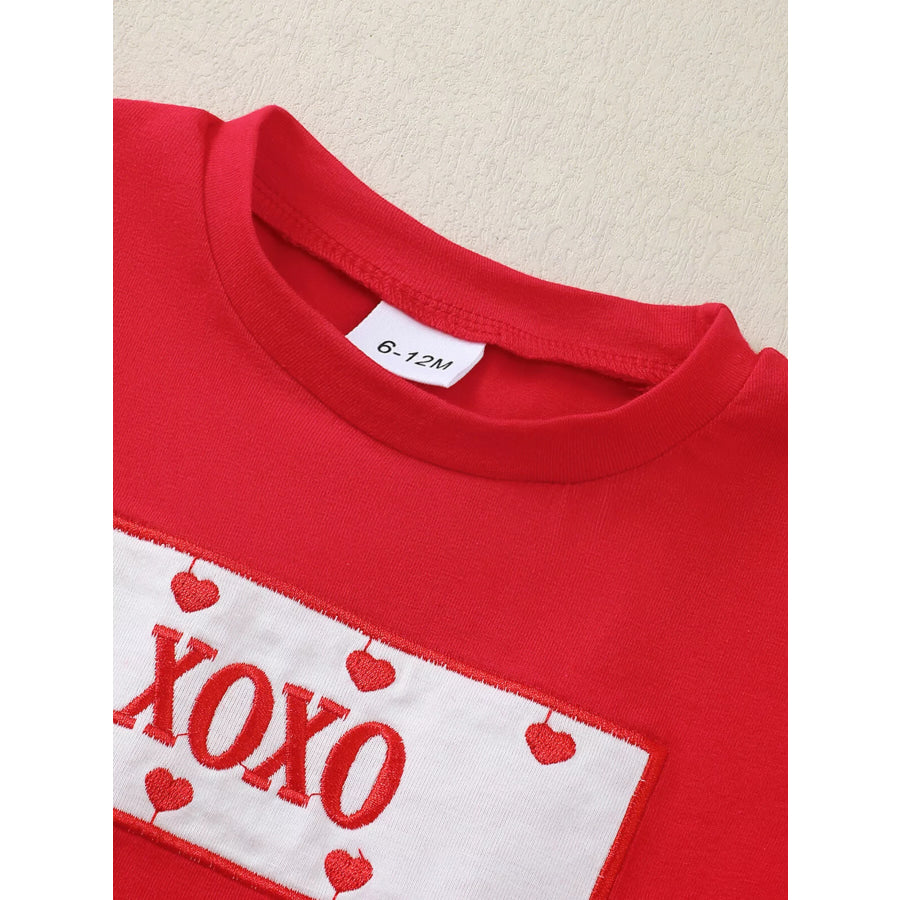 Children’s XOXO Heart Print T-shirt & Gingham Shorts Set Apparel and Accessories