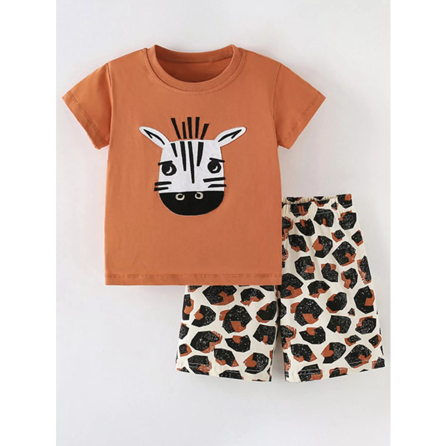 Children’s Zebra Face Tee and Shorts Set Apparel and Accessories