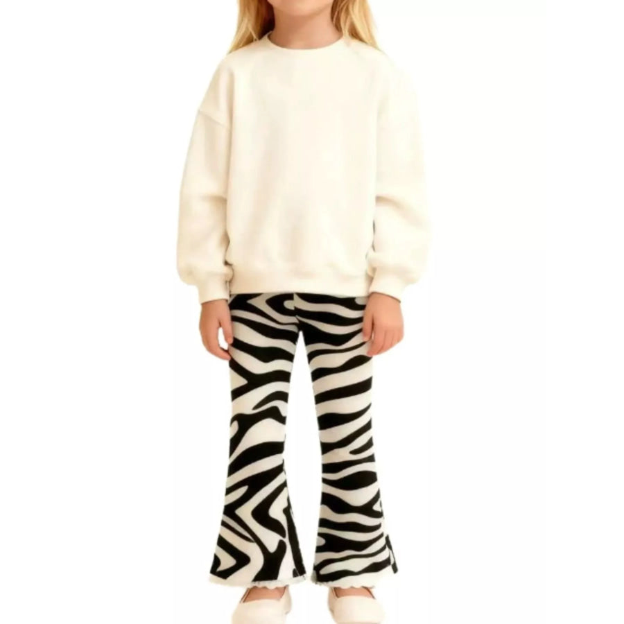 Children’s Zebra Print Flare Pants Zebra / 2T Apparel and Accessories