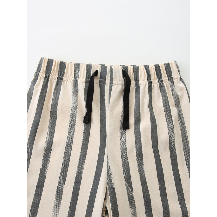 Children’s Zebra Short Sleeve Tee and Striped Shorts Set Apparel and Accessories