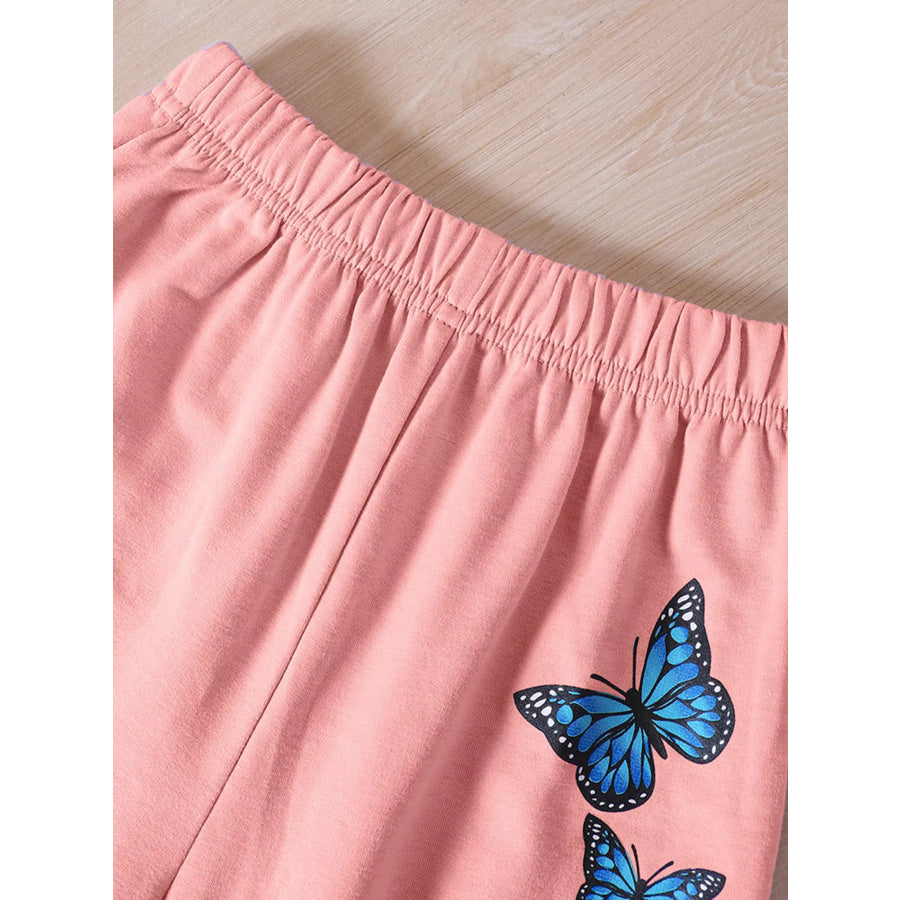Childrens’s Butterfly Print Hoodie & Pants Set Apparel and Accessories