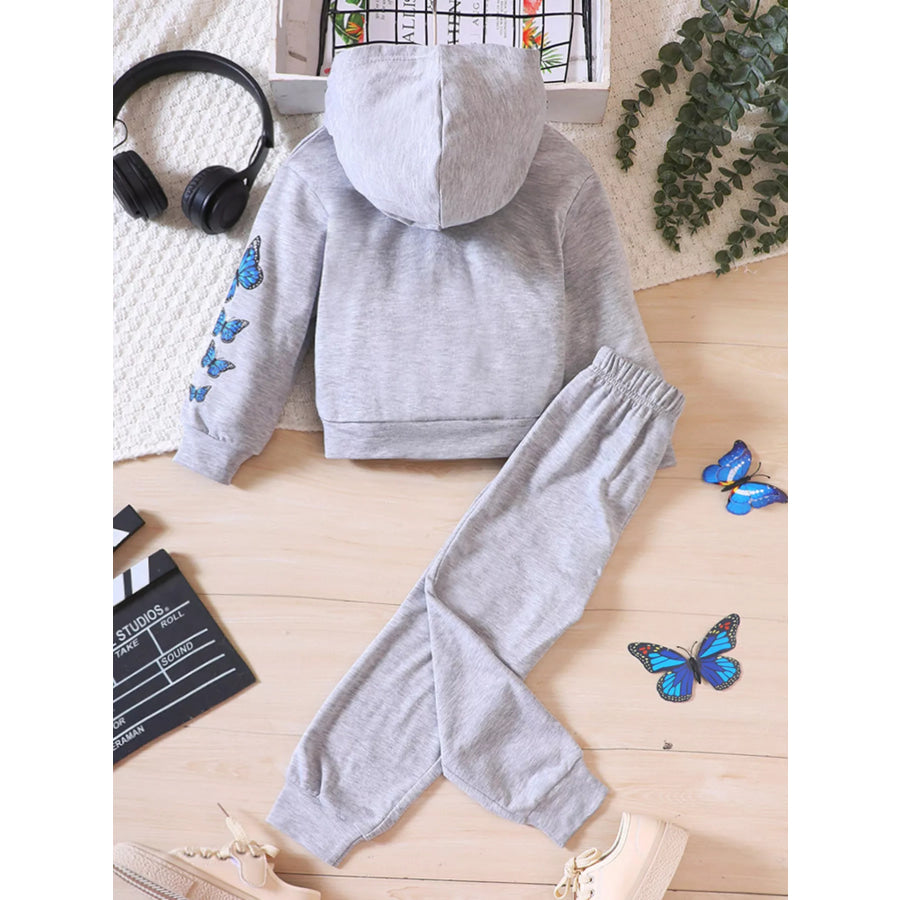 Childrens’s Butterfly Print Hoodie & Pants Set Apparel and Accessories