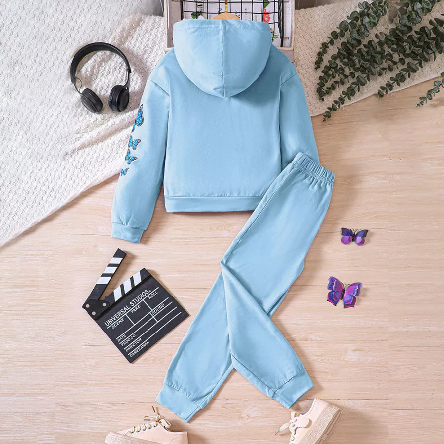 Childrens’s Butterfly Print Hoodie & Pants Set Apparel and Accessories