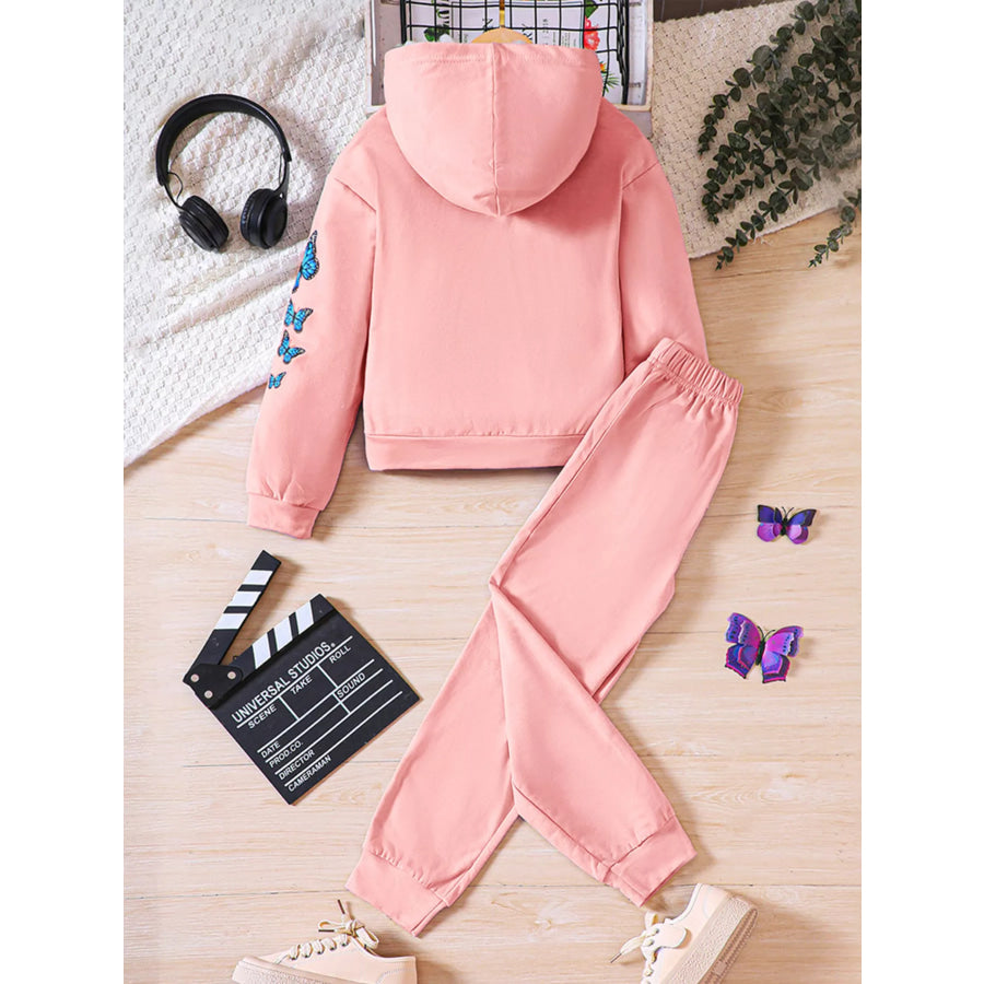 Childrens’s Butterfly Print Hoodie & Pants Set Apparel and Accessories