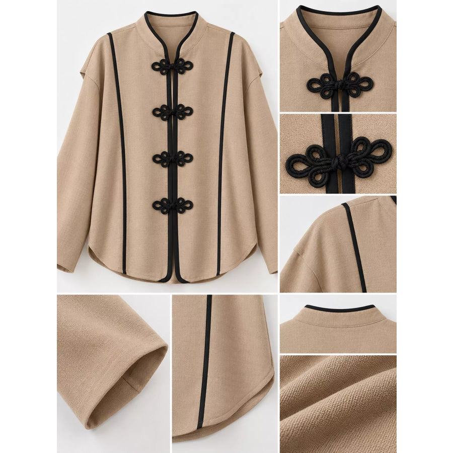 Chinese-Style Mandarin Collar Blouse Apparel and Accessories