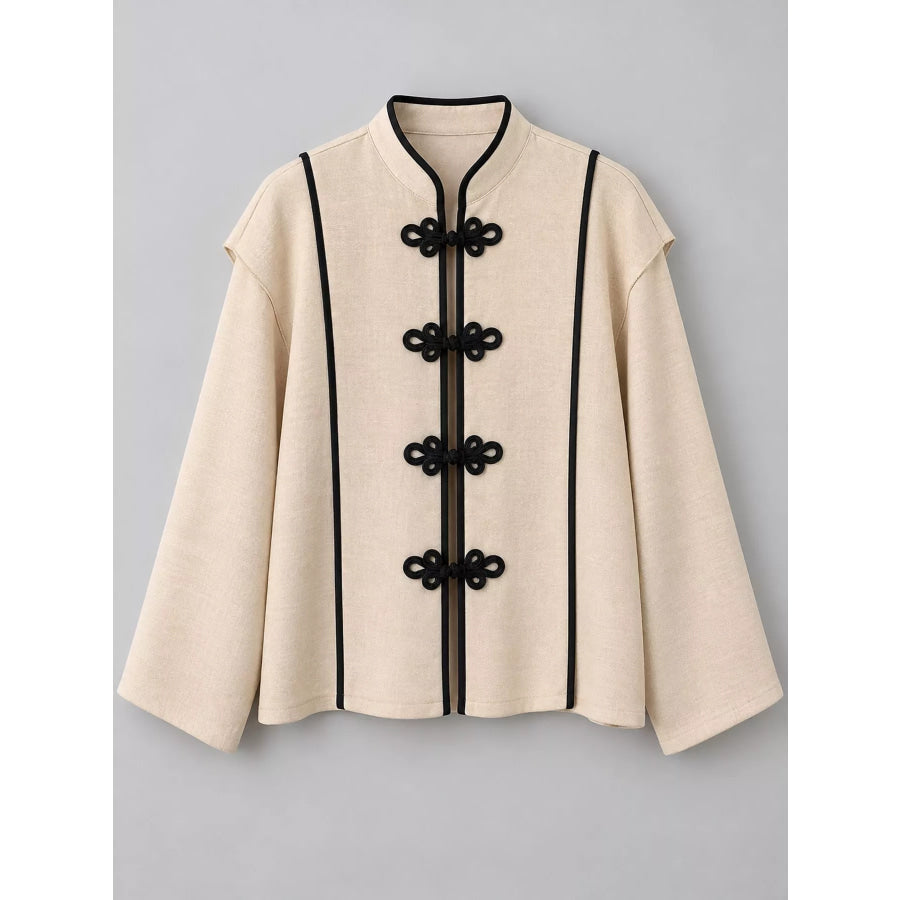 Chinese-Style Mandarin Collar Blouse Apparel and Accessories