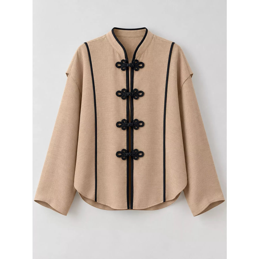 Chinese-Style Mandarin Collar Blouse Apparel and Accessories