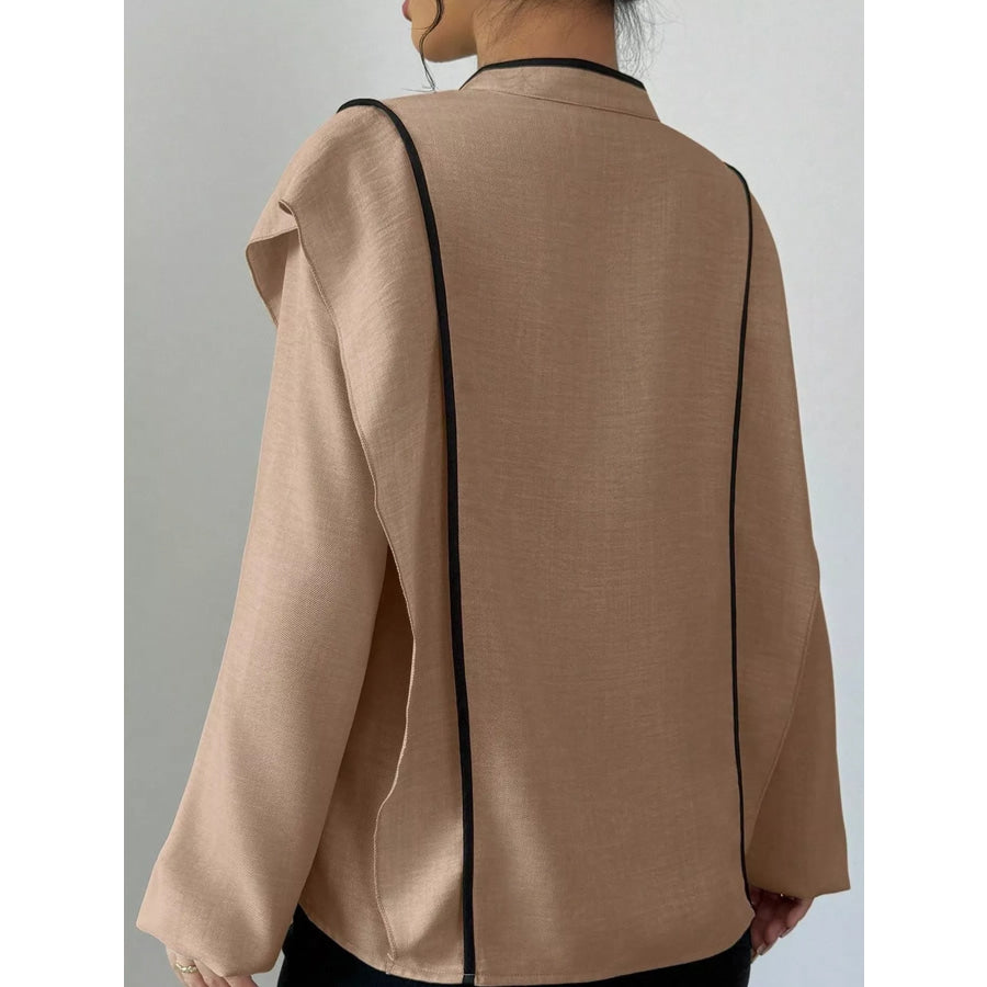 Chinese-Style Mandarin Collar Blouse Apparel and Accessories