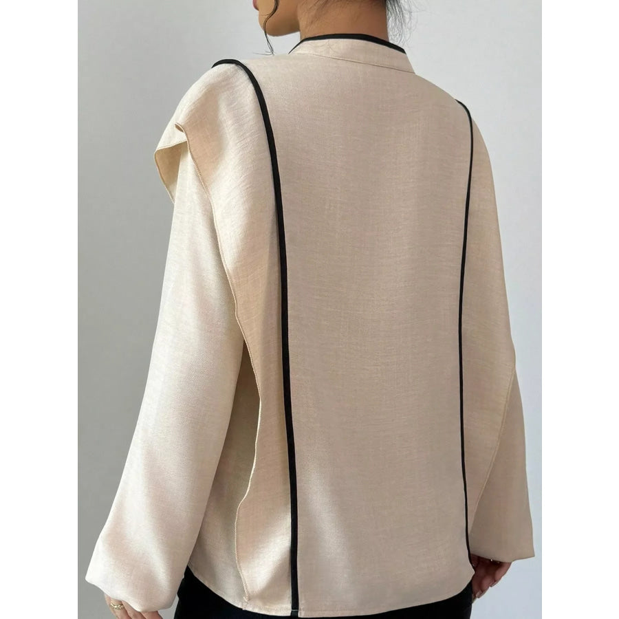 Chinese-Style Mandarin Collar Blouse Apparel and Accessories