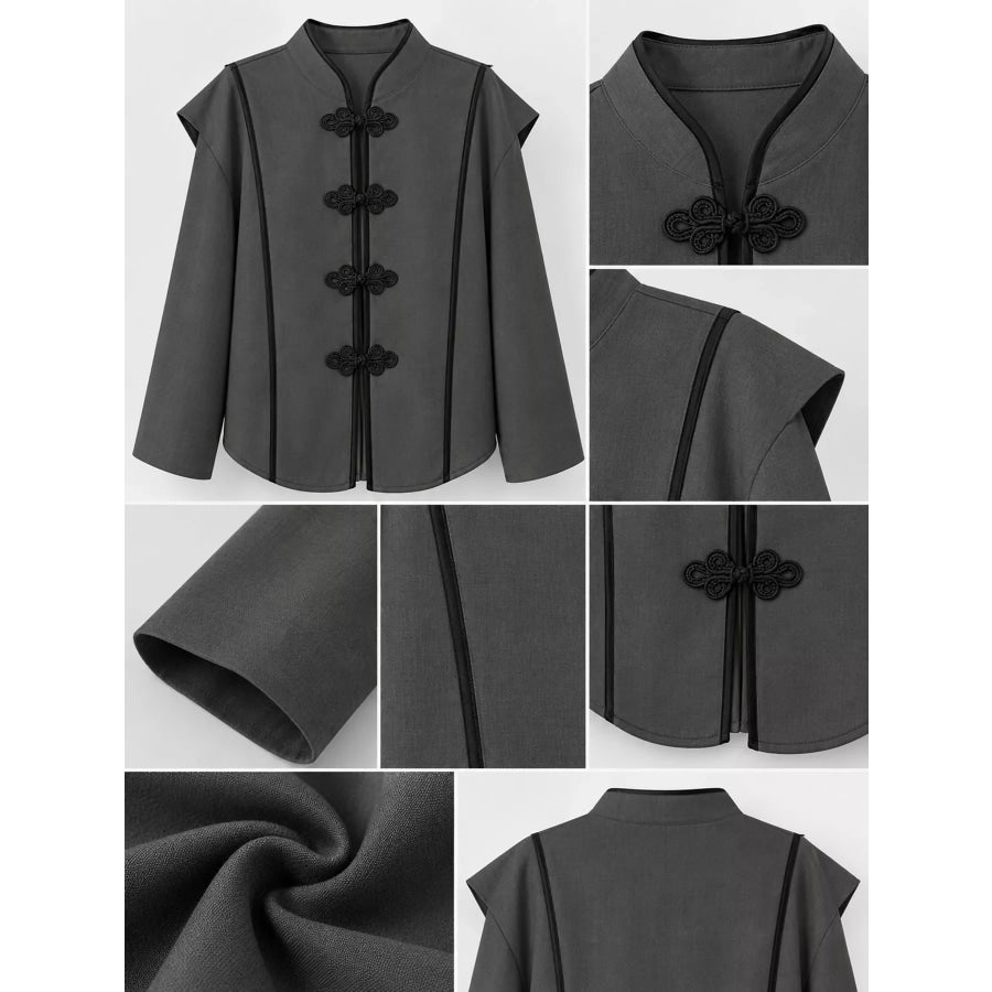 Chinese-Style Mandarin Collar Blouse Apparel and Accessories