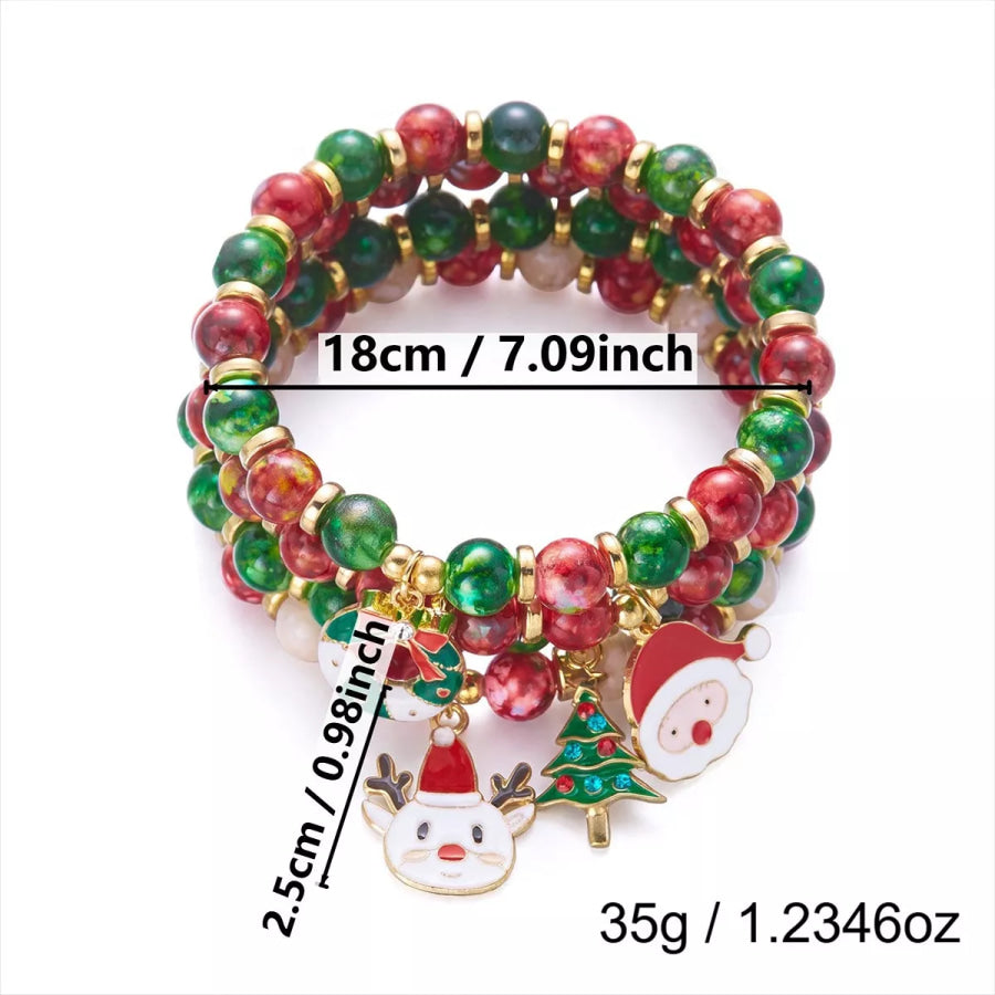 Christmas Beaded Heart Bracelet Set Apparel and Accessories