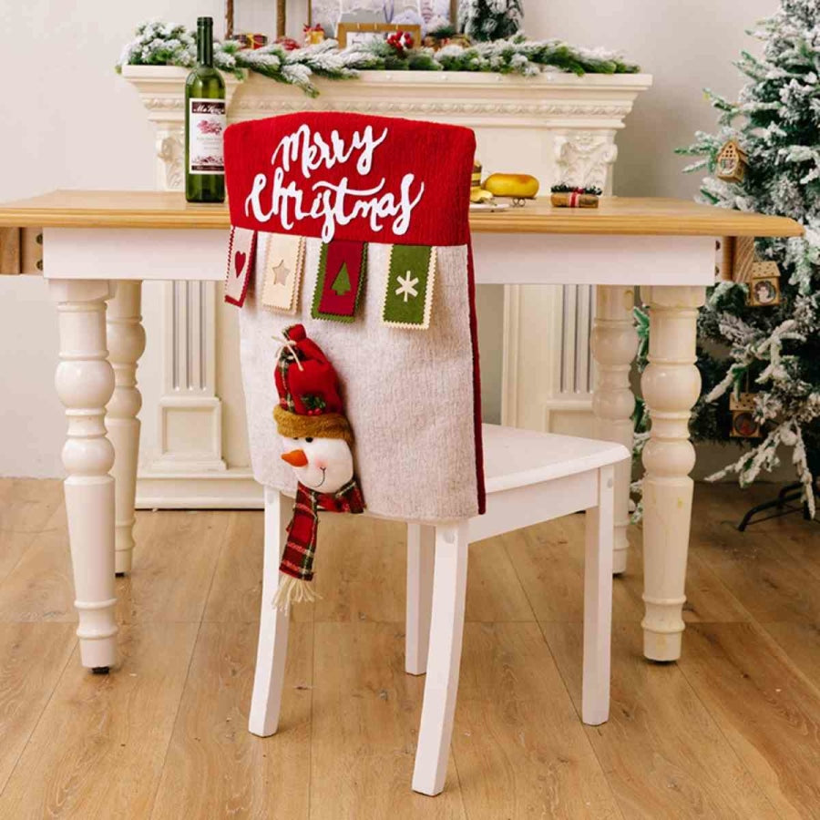 Christmas Chair Cover White / One Size