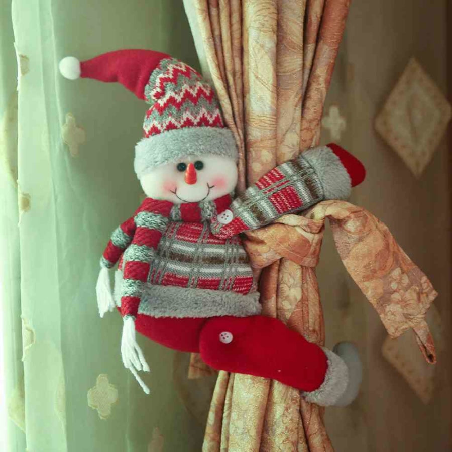 Christmas Doll Curtain Ornament Snowman / One Size