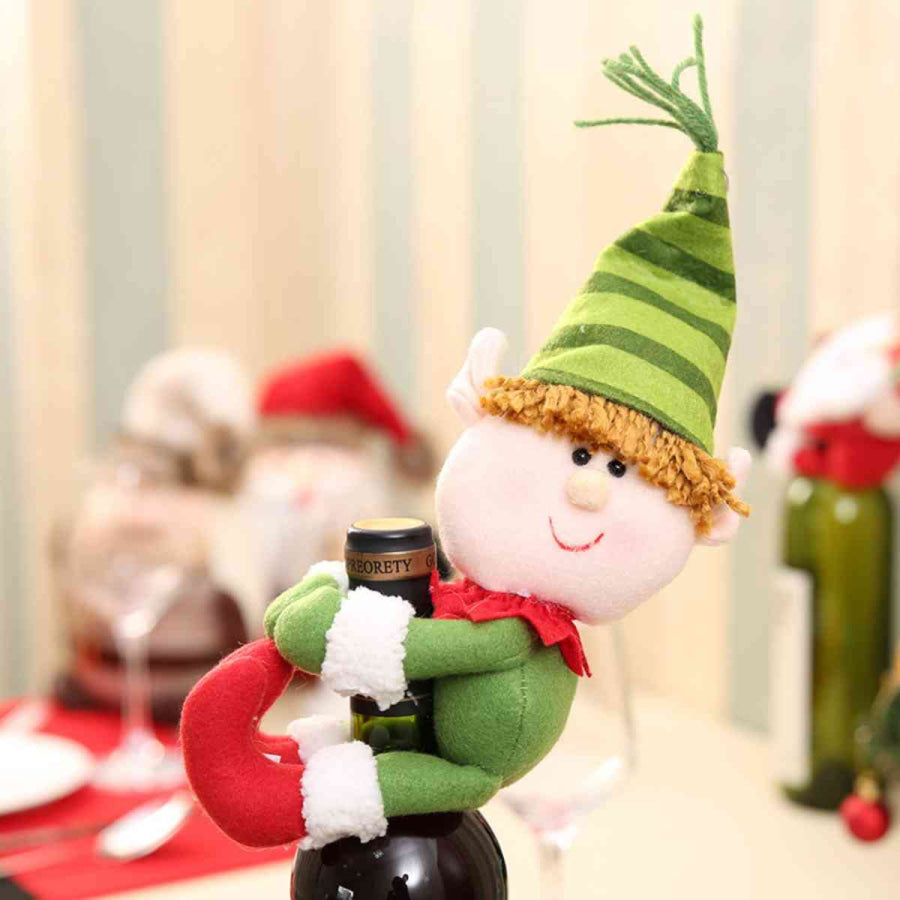 Christmas Doll Wine Bottle Decoration Style C / One Size