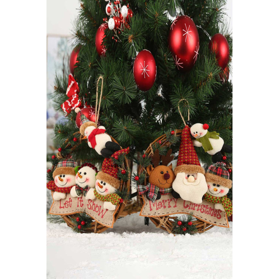 Christmas Element Rattan Wreath Ornaments Apparel and Accessories