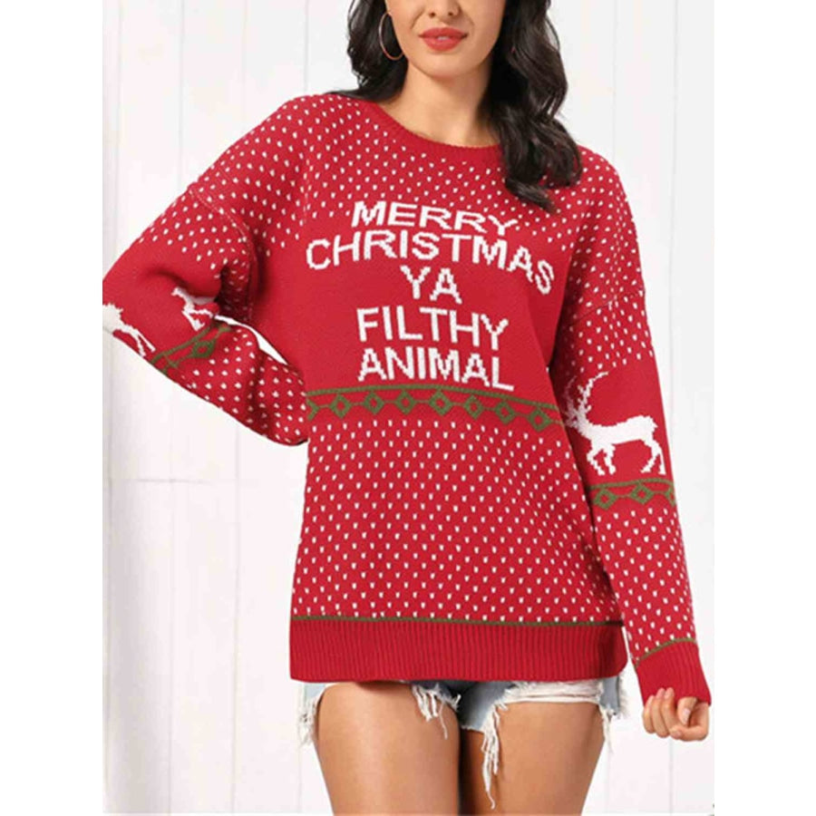 Christmas Element Round Neck Sweater