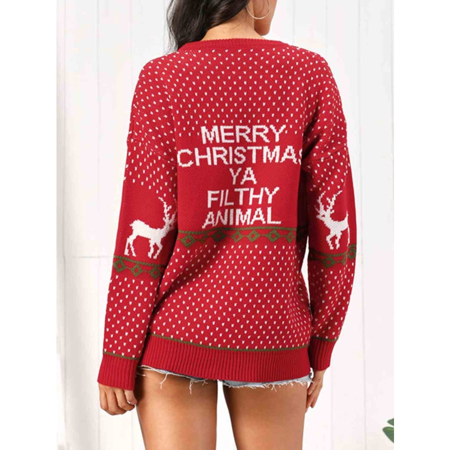 Christmas Element Round Neck Sweater